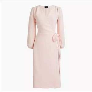J.Crew 365 Crepe Wrap Dress 3/4 Sleeve Soft Pink